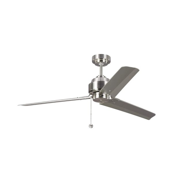 arcade indoor ceiling fan 54" brushed steel