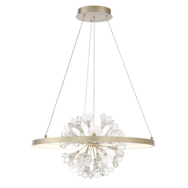 clayton chandelier silver with brushed gold