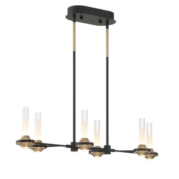 torcia linear chandeliers black and brass