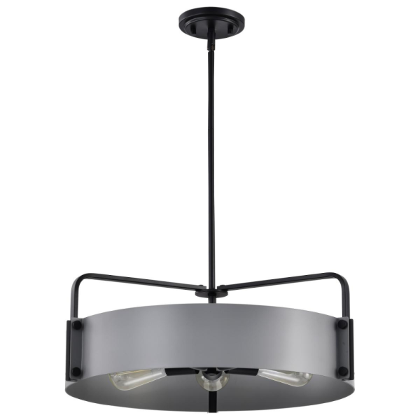 altos 5 light large pendant gray and black