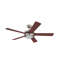 Comet 52″ Indoor Ceiling Fan Brushed Nickel with Rosewood/Light Maple Plywood Blades