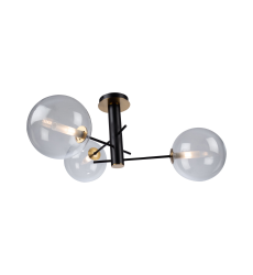 Aurelia Semi-flush Matte Black and Brass