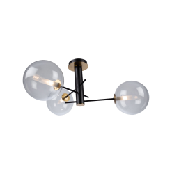 Aurelia Semi-flush Matte Black and Brass