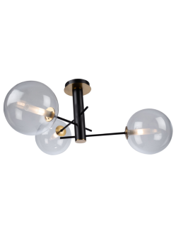 Aurelia Semi-flush Matte Black and Brass