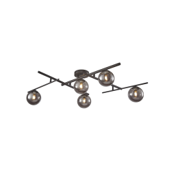 Modena Semi-Flush Black with Smoked Glass