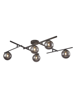 Modena Semi-Flush Black with Smoked Glass