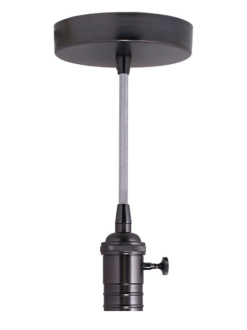 Vintage Pendant with Socket and Switch Gunmetal E26 120V