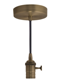  Vintage Pendant with Socket and Switch Warm Gold E26 120V