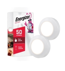 Energizer Push On/Off Puck Lights White 2 Pack