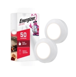 Energizer Push On/Off Puck Lights White 2 Pack