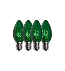 C7 4Pk Green Tranp. Replac. Bulbs