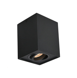 Surface Downlight Square Adjustable 1X50W GU10 Black IP20