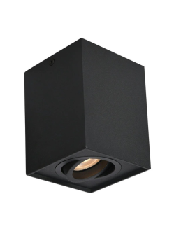 Surface Downlight Square Adjustable 1X50W GU10 Black IP20
