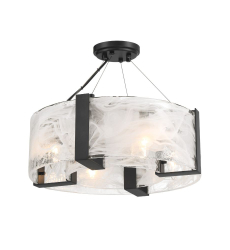 Cloud Break Semi-Flush4X60WCoal with Cloud Glass