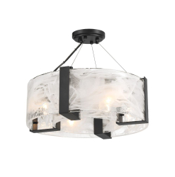 Cloud Break Semi-Flush4X60WCoal with Cloud Glass