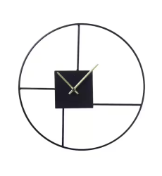 Black Analog Metal Wall Clock
