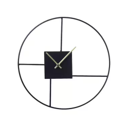 Black Analog Metal Wall Clock
