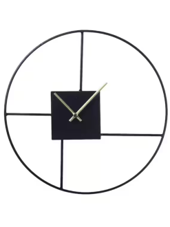 Black Analog Metal Wall Clock