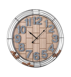 Cork Basket Wooden and Metal Wall Clock with Wine Cork Storage