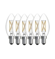 4W LED B11 3000K
Filament E12 6-Pack