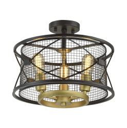 Harlequin Semi-flush Warm Bronze and Gold