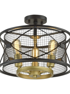 Harlequin Semi-flush Warm Bronze and Gold