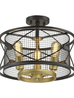 Harlequin Semi-flush Warm Bronze and Gold